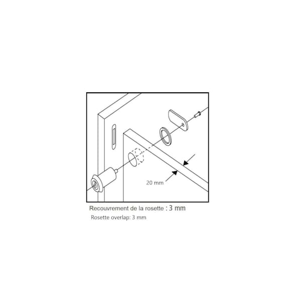 Richelieu 58 in 16 mm Cam Lock for max 2532 in 20 mm Panel Thickness  Nickel - 310151195