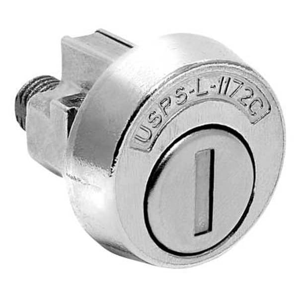 Compx National Pin Tumbler Keyed Cam Lock, Bright Nickel, 1/16 in For Door Thickness, 3 Number of Keys - C9200
