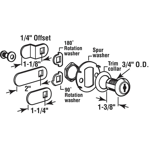 Prime-Line 1-3/8 in. Classic Bronze Cam Lock - U 11089