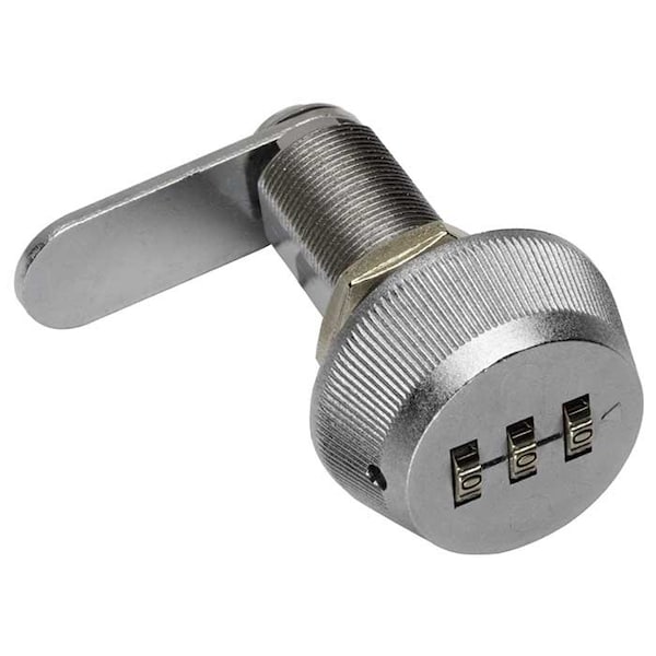 Combi-Cam 1-1/8 Combinated Cam Lock, 3-Dial Lock, Chrome Finish - 7850R-L