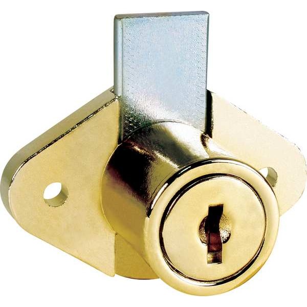 Compx National Cabinet and Drawer Dead Bolt Locks, Brass, 15/16" For Door Thickness, 2 Number of Keys - C8803-C346A-3