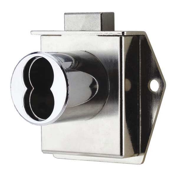 Ccl Drawer Dead Bolt with Interchangeable Core, Brushed Chrome, 1-1/16" For Door Thickness - 72515