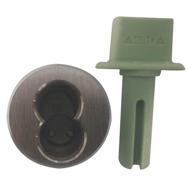 Delta Lock Lockset Core Housing, Brushed Chrome, 1 3/8 in For Door Thickness, 0 Number of Keys, SFIC Key Type - G EI1250STADBCXX2
