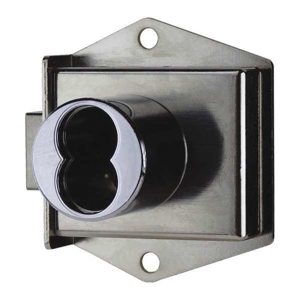 Ccl Interchangeable Core Cabinet Dead Bolt, Brushed Chrome, 1-1/16" For Door Thickness, SFIC Key Type - 72523