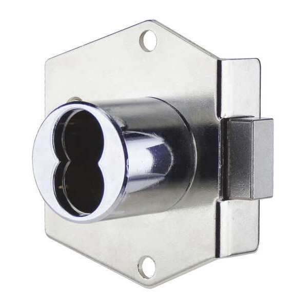 Ccl Interchangeable Core Cabinet Dead Bolt, Brushed Chrome, 1-1/16" For Door Thickness, SFIC Key Type - 72724