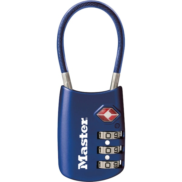 Master Lock 1-3/16" Blue Set Your Own Combination TSA Luggage Lock - 4688DBLU