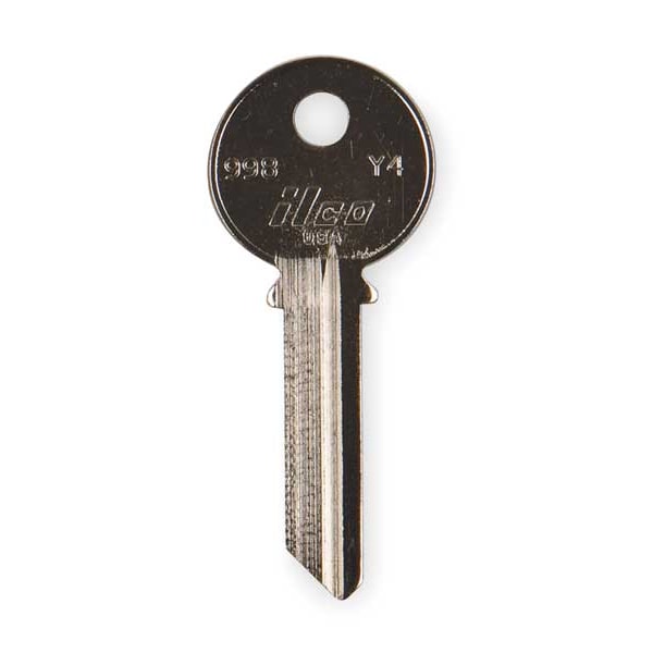 Kaba Ilco Key Blank, Brass, Yale Lock, PK10, Number of Pins: 6 - 998-Y4