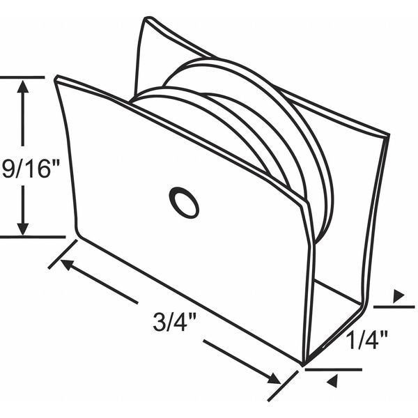 Zoro Select Roller Assembly, Sliding Window, 3/4" L - 52-675