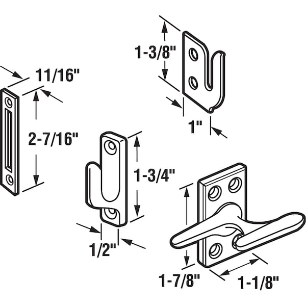 Prime-Line 1-7/8 in. Diecast and Steel Antique Brass Casement Window Sash Lock Single Pack - H 3683