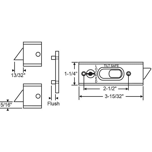 Zoro Select Tilt Slide Latch, Tilt Window, 3-15/32" L - 85-619PW-1