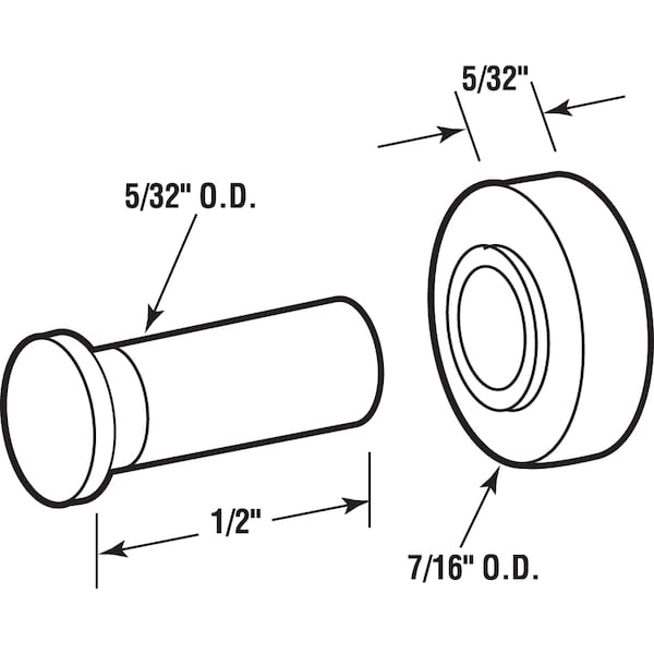 Prime-Line Sliding Window Roller, with Axle Pins, 7/16 in. Flat Nylon 4 Pack - G 3016