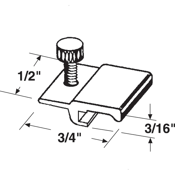 Prime-Line 3/16 in. Storm Door Panel Clips with Screws , Mill Finish 8 Pack - PL 7959