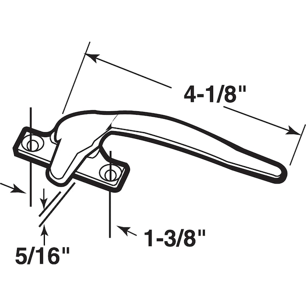 Prime-Line Casement Locking Handle, 1-3/8 in. Holes, White Bronze Casting, Right Hand Single Pack - H 3603