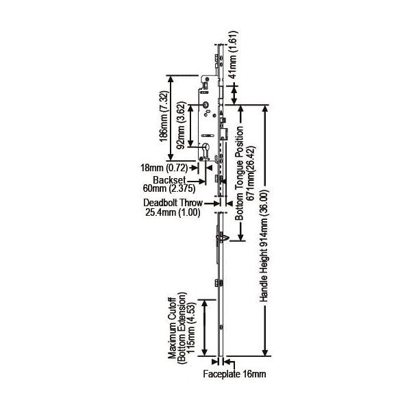 Strybuc Hoppe Manual Tongue Lock Ext - 850-2406354