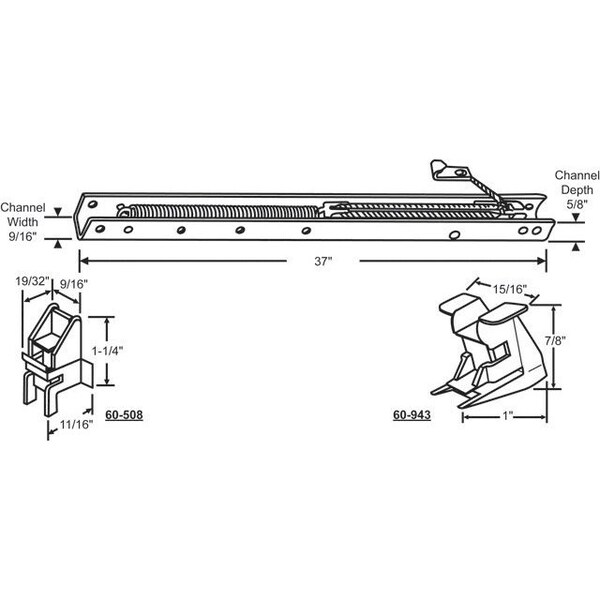 Strybuc 37in Channel Balance With Ends - 60-3650-27