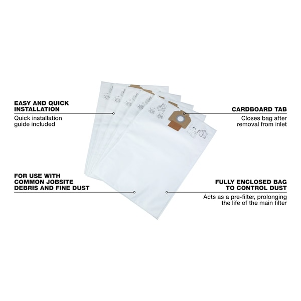 Milwaukee Tool Fleece Dust Bags - 49-90-1955