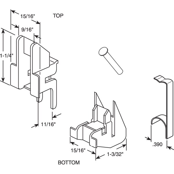 Prime-Line Channel Balance Accessories - Attached, Nylon and Steel, FS 101 Top 2 Pack - H 3755