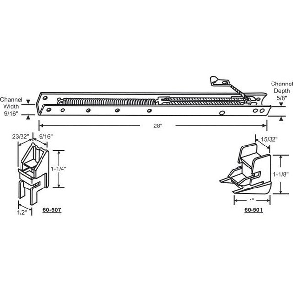 Strybuc 28in Channel Balance With Ends - 60-2750-1