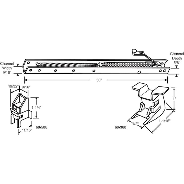 Strybuc 30in Window Channel Balance - 60-2975-26
