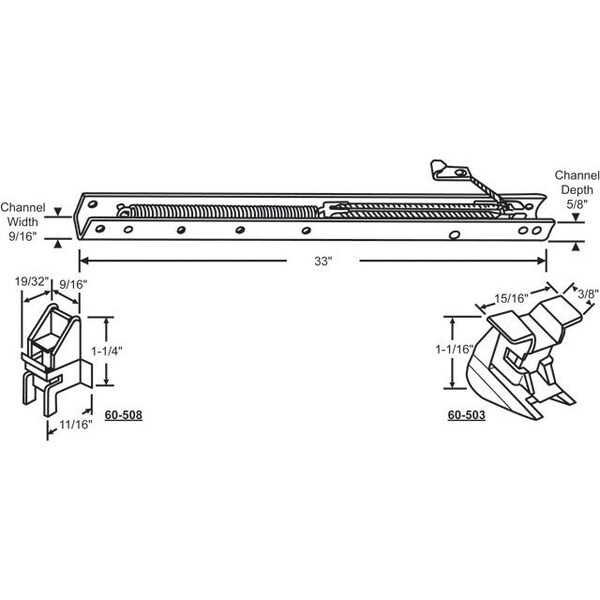 Strybuc 33in Channel Balance With Ends - 60-324-3