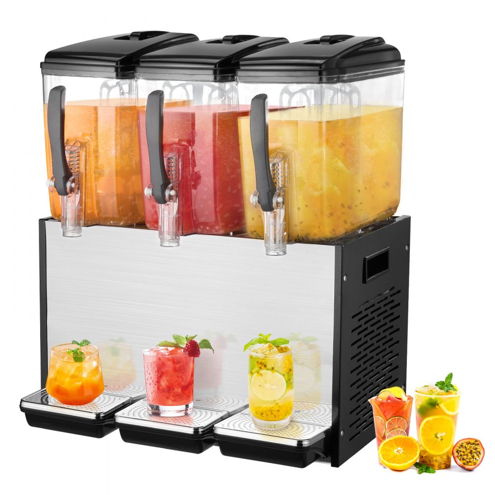 VEVOR Commercial Beverage Dispenser 12L x 3 Tanks Cold Juice Ice Drink Dispenser - SYYLJJBSJXS1AAIQKV1