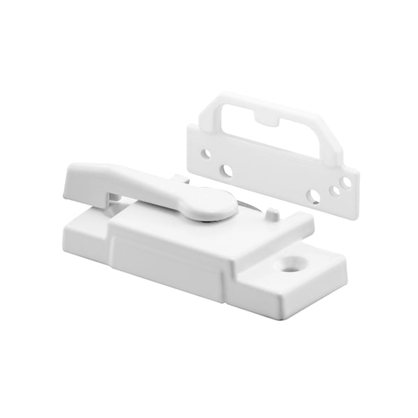 Prime-Line 2-1/16 in. Hole Center White Vinyl Window Sash Lock - F 2755