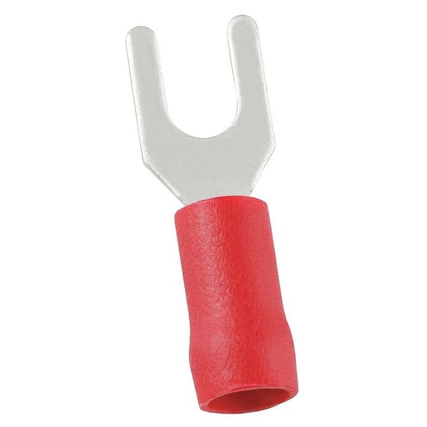 Terminal de horquilla de vinilo 22-16 AWG Power First con perno de 1/4", paquete de 100 unidades - 24C913