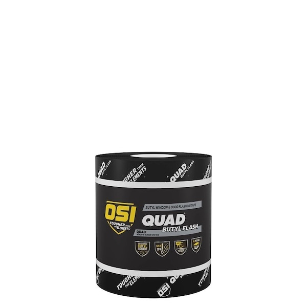 Osi 1532159 Butyl Window Flashing Tape, 75 ft L, 6 in W, Black, SelfAdhesive - 2579106
