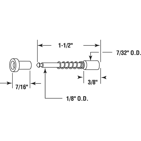 Prime-Line Plunger Latches Nylon for 3/8 in. and 7/16 in. Frame 100 Pack - PL 14667