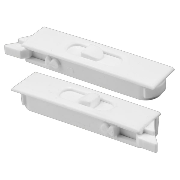 Prime-Line Tilt Latch Pair, White Plastic Construction, Spring-Loaded, Snap-In 1 Pair - F 2749