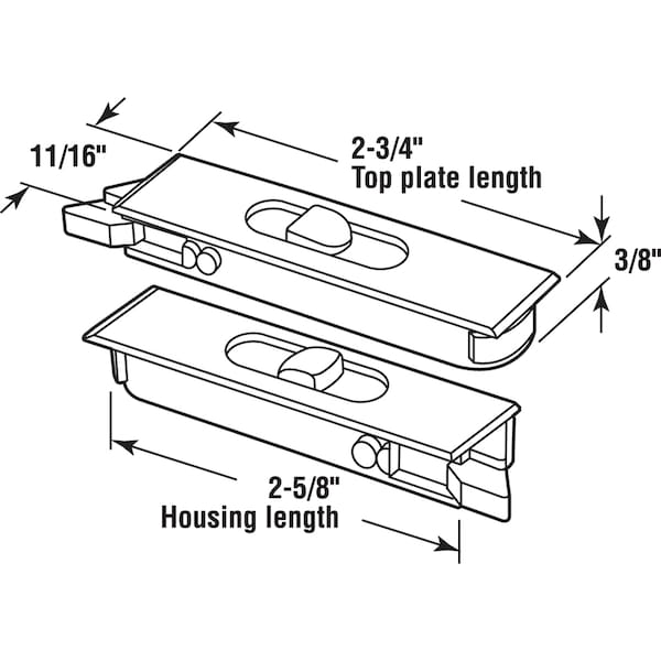 Prime-Line Tilt Latch Pair, White Plastic Construction, Spring-Loaded, Snap-In 1 Pair - F 2749