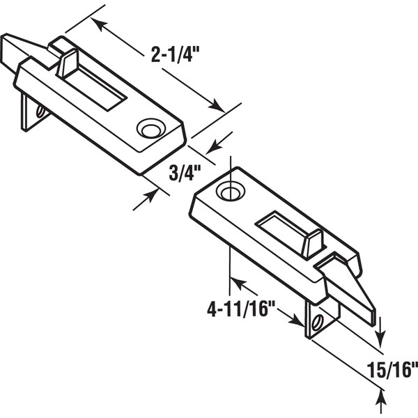 Prime-Line Vinyl Spring-Loaded Replacement Window Tilt Latch Pair, 1-11/16 Hole Center, White 1 Set - F 2642