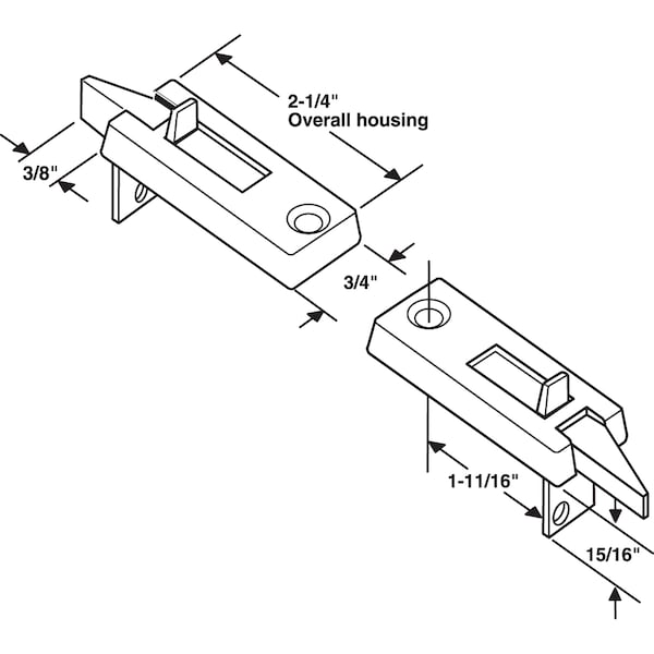 Prime-Line Vinyl Spring-Loaded Replacement Window Tilt Latch Pair, 1-11/16 Hole Center, Black 1 Set - F 2628