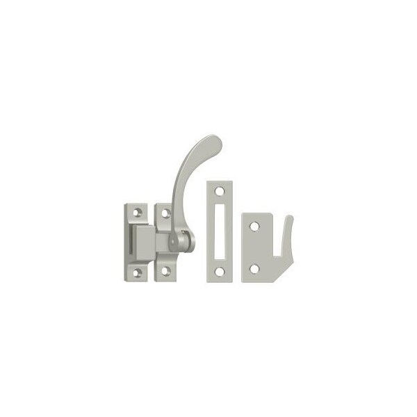 Deltana Window Lock, Casement Fastener, Reversible, 4-1/2" Satin Nickel - CF450U15
