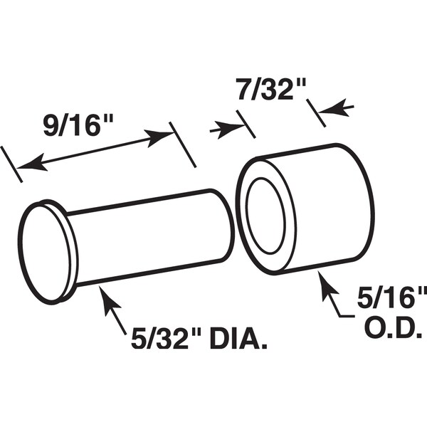 Prime-Line Sliding Window Roller, with Axle Pins, 7/32 in. Flat Nylon 4 Pack - G 3031