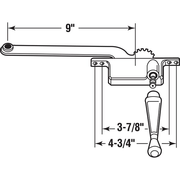 Prime-Line Prime-Line White Steel Right Single-Arm Casement Window Operator For Steel Framed Windows - 17390-LW