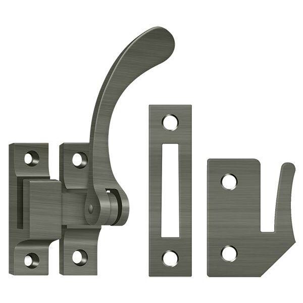 Deltana Window Lock, Casement Fastener, Reversible, 4-1/2" Antique Nickel - CF450U15A