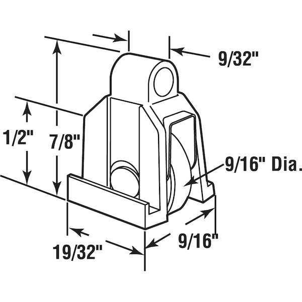 Prime-Line Sliding Window Roller, 9/16 in. Stainless Steel, Ball Bearing Roller 2 Pack - G 3199