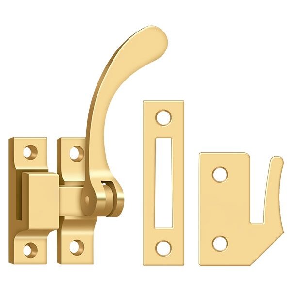 Deltana Window Lock, Casement Fastener, Reversible, 4-1/2" Lifetime Brass - CF450CR003