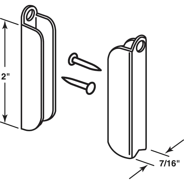 Prime-Line Prime-Line Painted White Aluminum 7/16 in. W X 2 in. L Screen Top Hanger 2 pk - PL7845