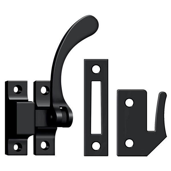 Deltana Window Lock, Casement Fastener, Reversible, 4-1/2" Black - CF450U19