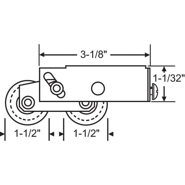 Strybuc Patio Door Roller Tandem - 900-22358SS