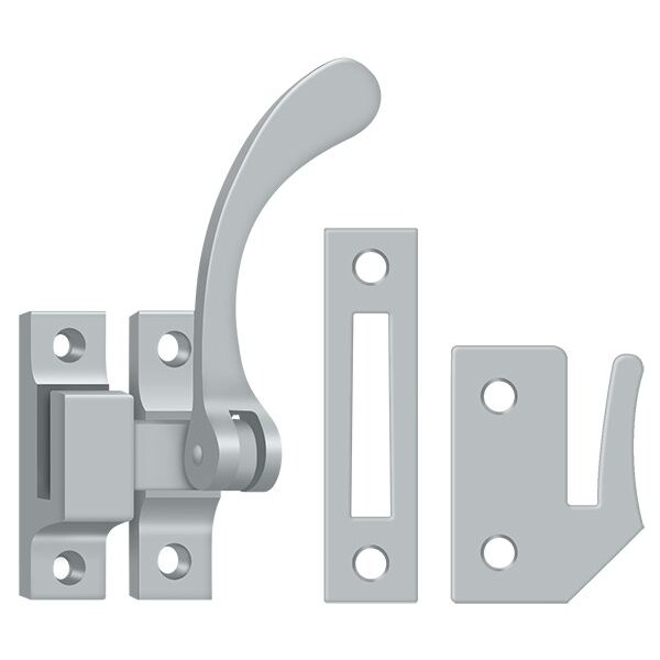Deltana Window Lock, Casement Fastener, Reversible, 4-1/2" Satin Chrome - CF450U26D