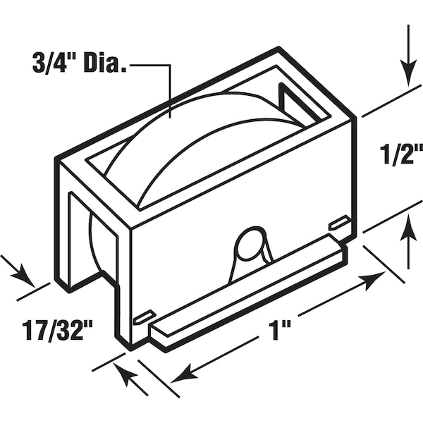 Prime-Line 3/4 in., Black Plastic, Sliding Window Roller with Stainless Steel Single Pack - G 3174
