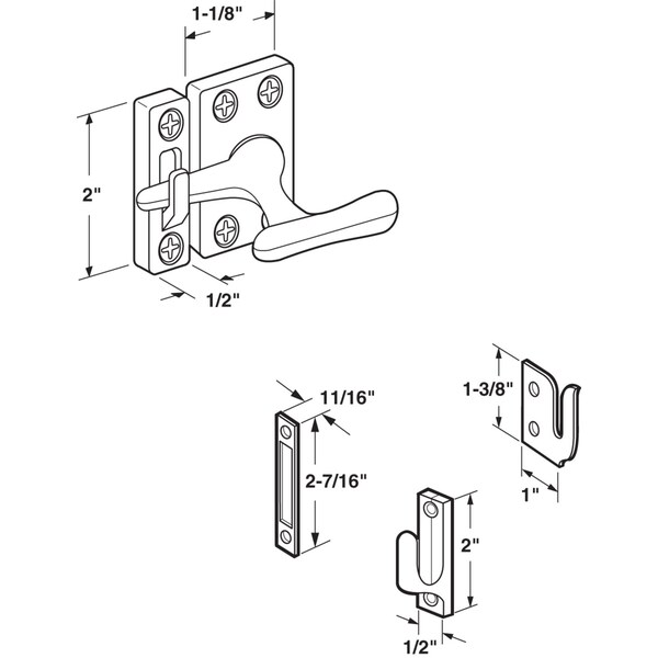 Prime-Line Prime-Line White Die-Cast Zinc Sash Lock 1 pk - U 9936