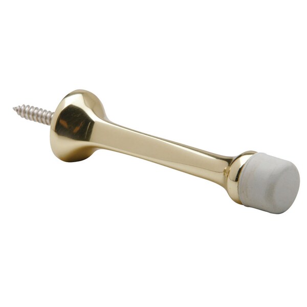Schlage Schlage 3-1/8 in. W X 7/8 in. L Metal Bright Brass Door Stop Mounts to door and wall - SPS61MB-605
