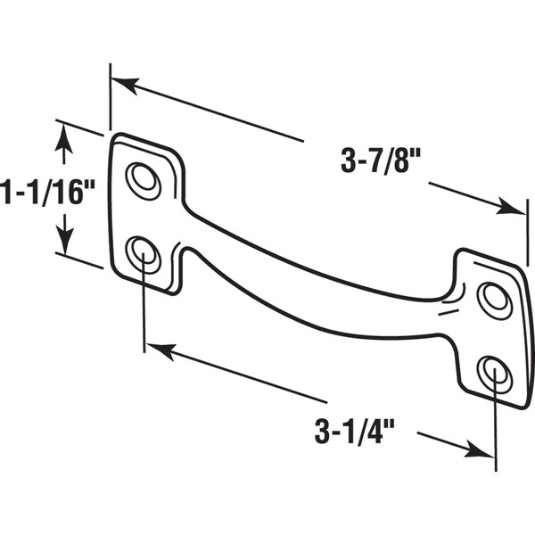 Prime-Line 4 in. Satin Nickel Sash Lift Stamped Steel Single Pack - F 2876