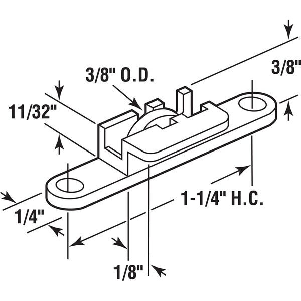 Prime-Line Prime-Line White Nylon/Steel Center Single-Arm Casement Window Roller For Tom Ray's Tyco 66 - 17610