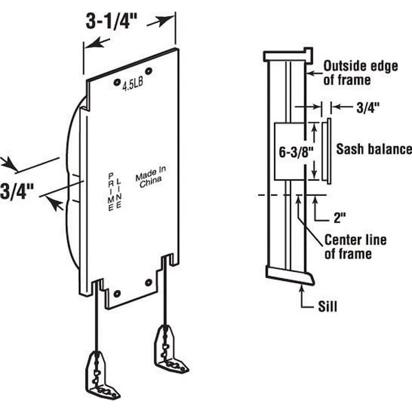 Prime-Line Prime-Line Silver Steel Sash Balance 6-3/8 in. L X 0.75 in. H 1 pk - H3630