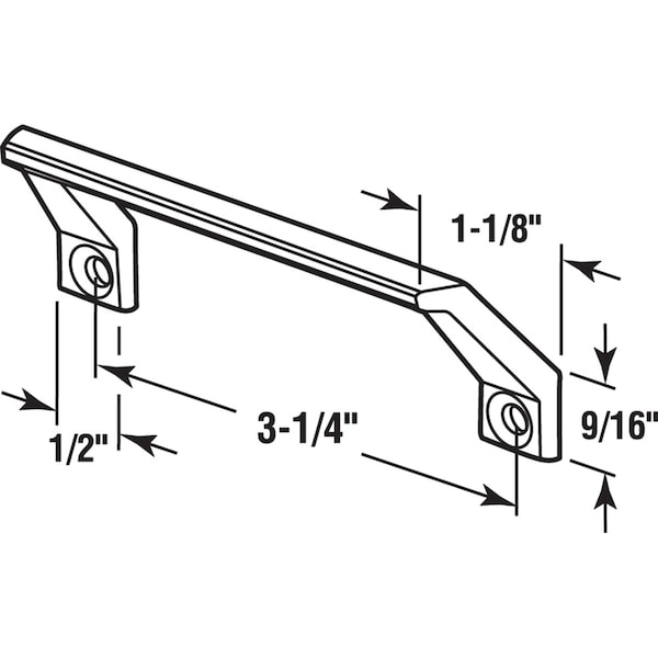 Prime-Line Sash Lift, Diecast, White, Powder Coated, 1-1/8 in. Projection Single Pack - F 2766